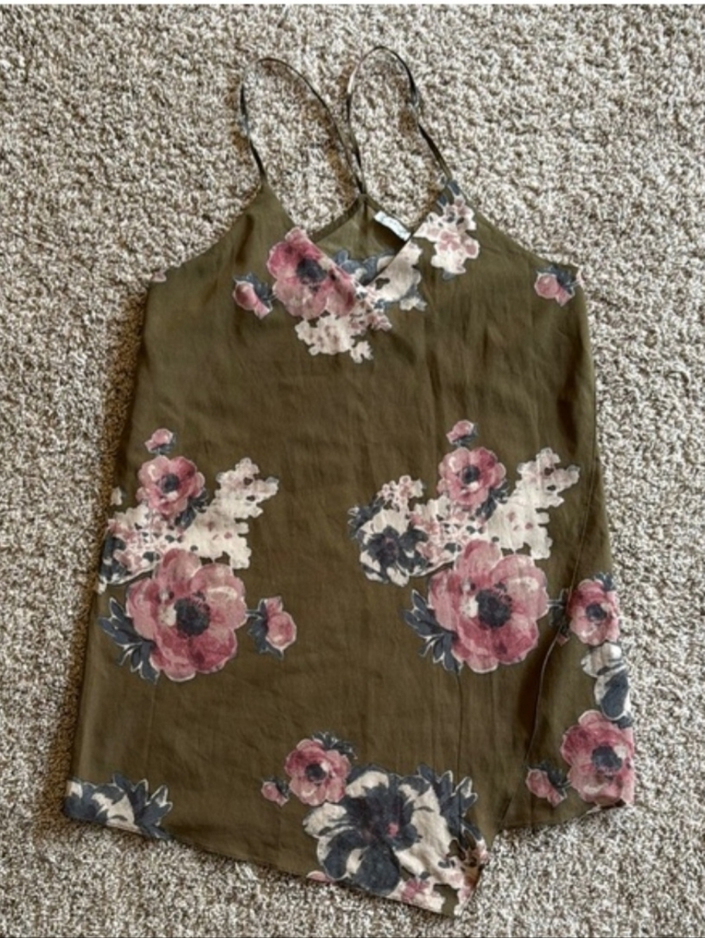 Free People Intimately olive green faux wrap slip dress size xs